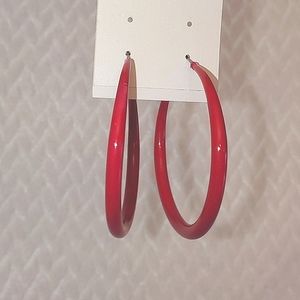 Hot pink hoop earrings - fashion jewelry